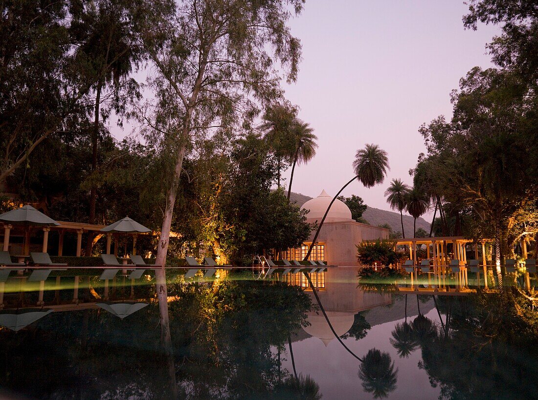 Amanbagh Resort At Dusk; Rajasthan India