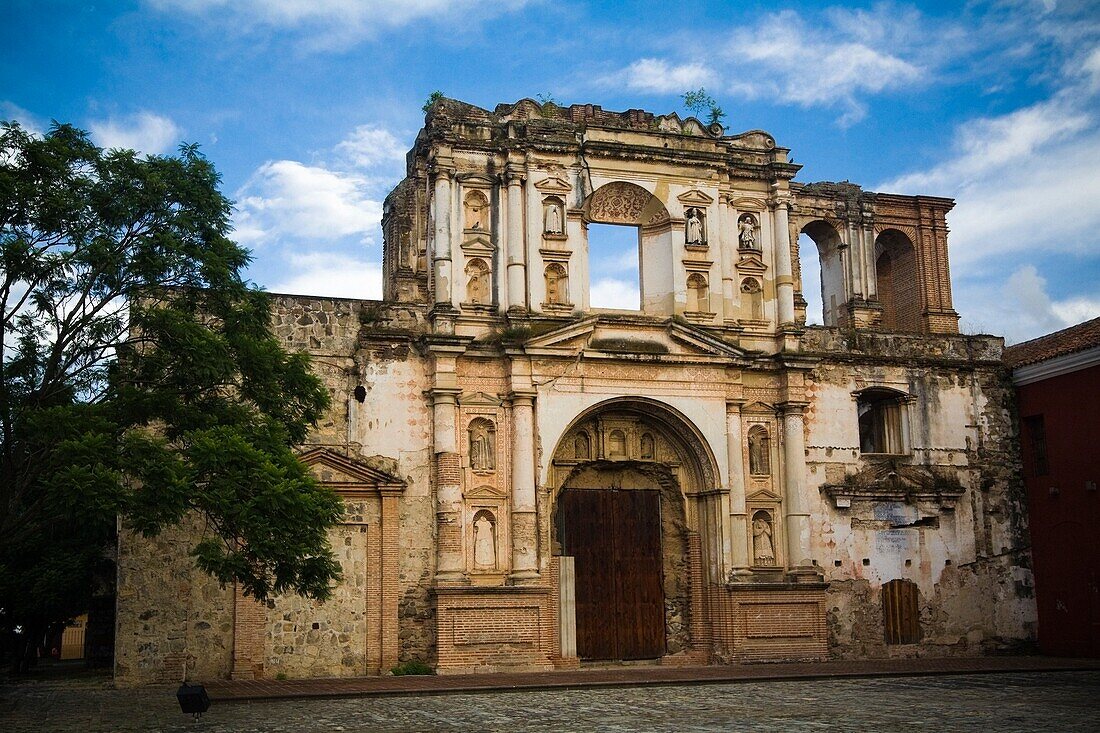 Facade Of Old, Ruined Church; Antigua, Guatemala