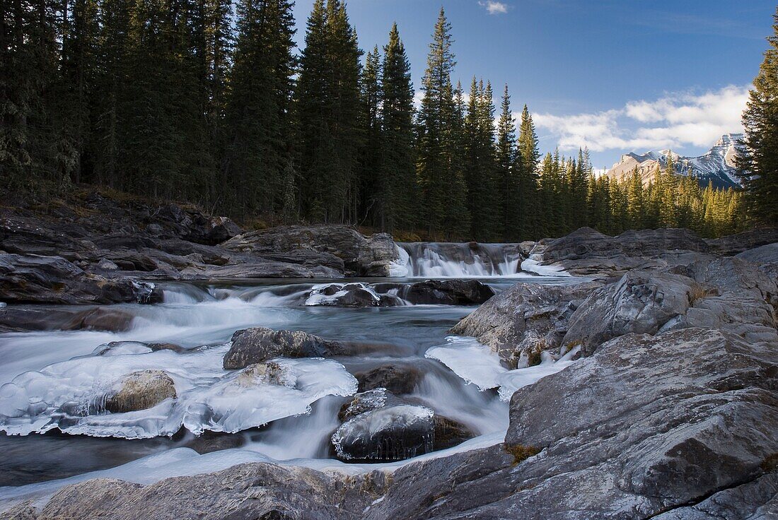 Waterfall On Sheep River; Kananaskis, Alberta, Canada