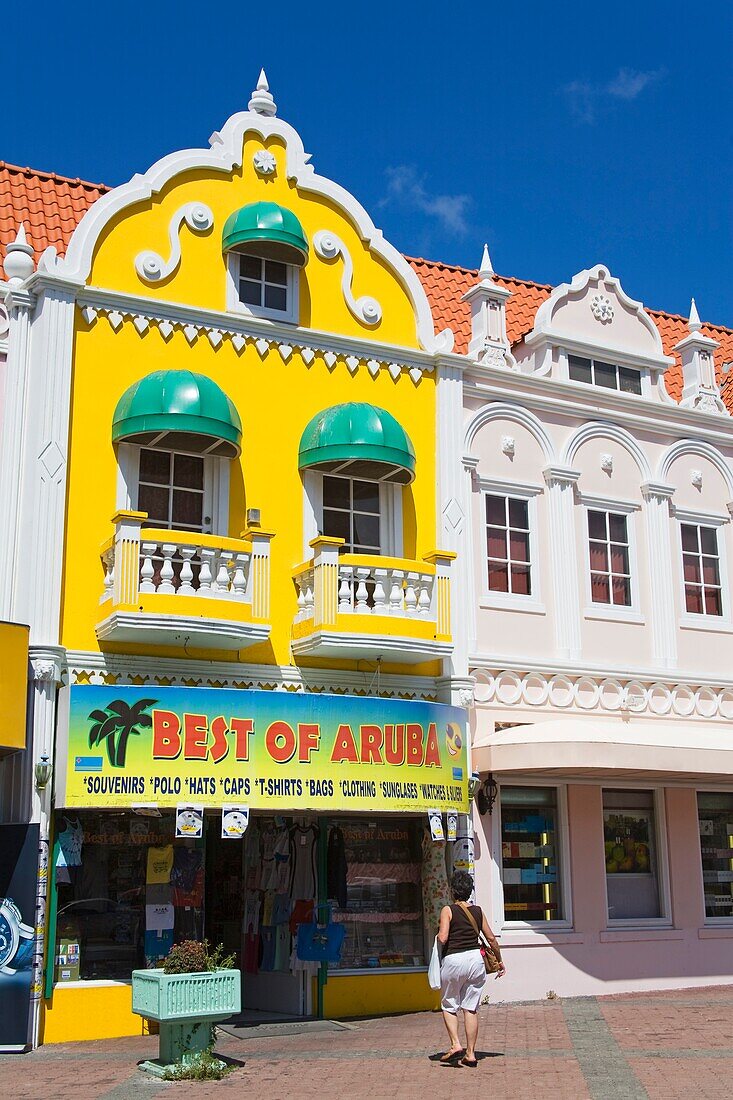 Lokale Architektur; Holland Aruba Mall, Oranjestad, Insel Aruba, Aruba, Königreich der Niederlande