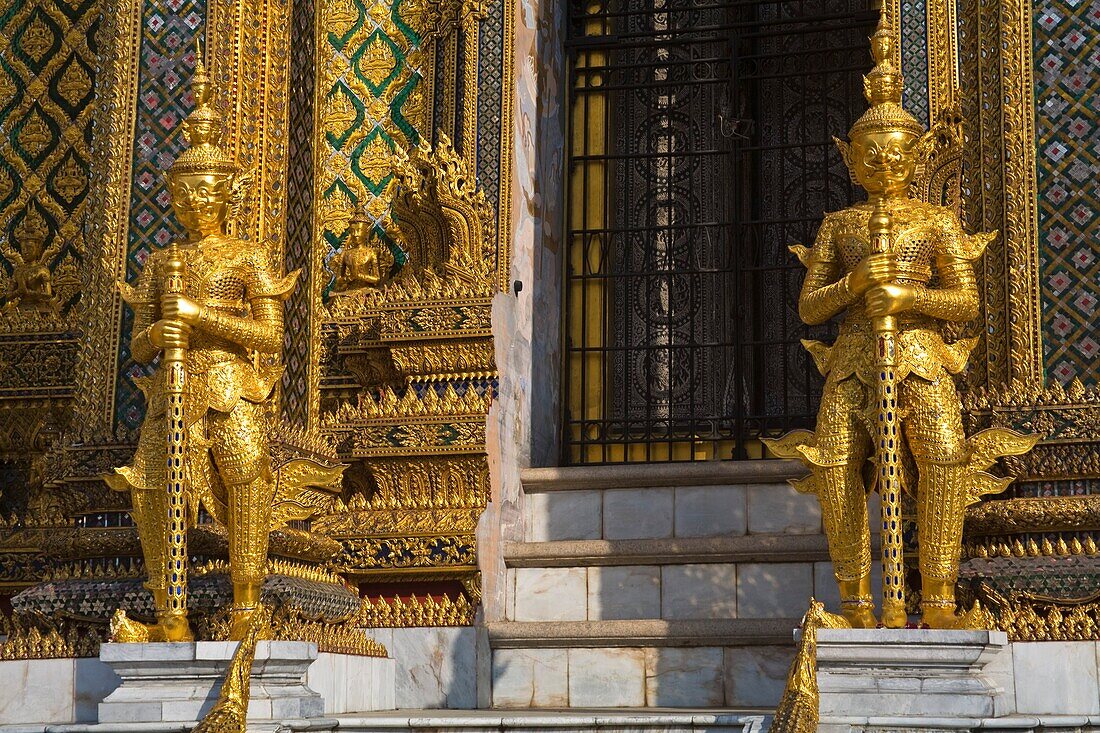 Statues Guarding Phra Mondop At Royal Grand Palace In Rattanakosin District; Bangkok, Thailand