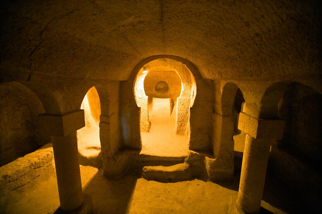 Church In Ancient Underground City; Nevsehir, Cappadocia, Turkey