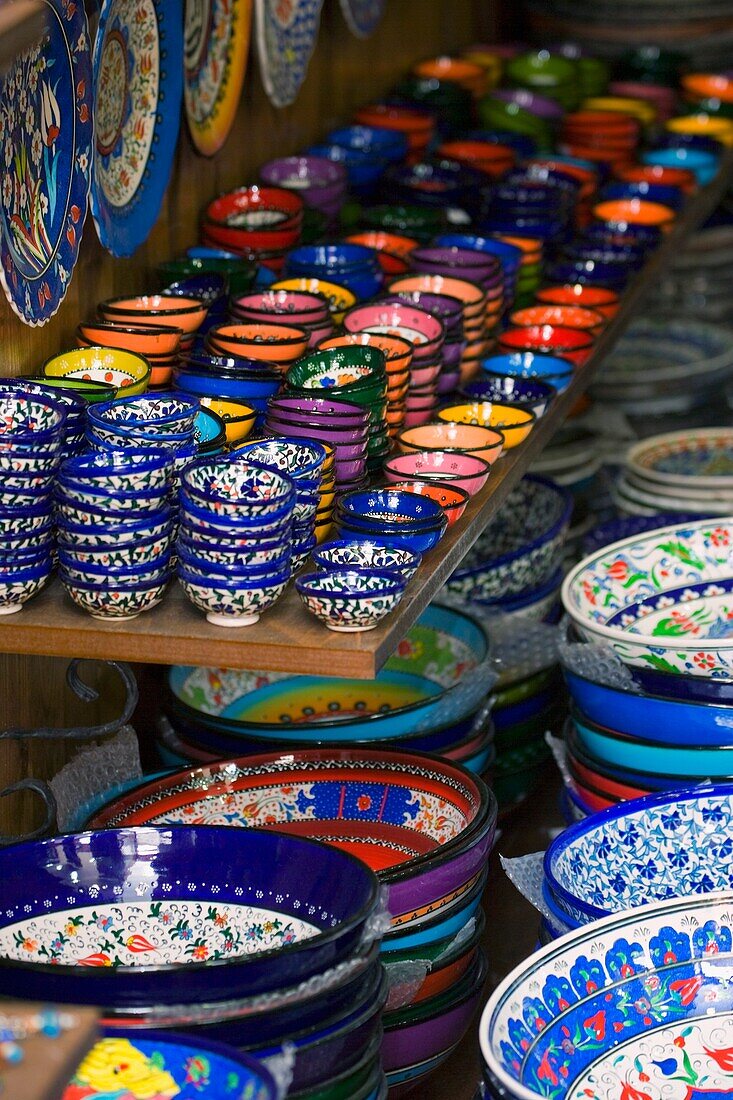 Istanbul, Turkey, Pottery Display In Shop