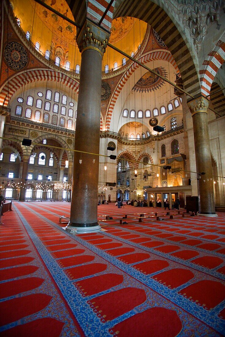 The Red Mosque, Istanbul, Turkey; Interior Of Famous Turkish Mosque
