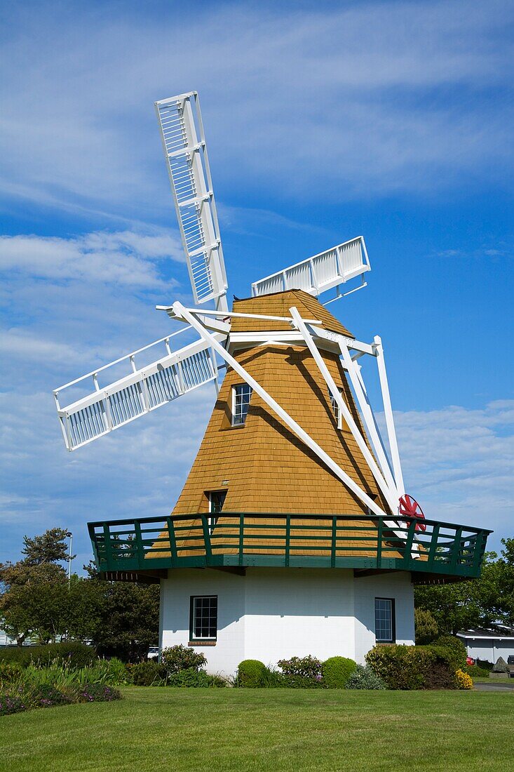 Windmill At City Beach Park; Oak Harbor, Whidbey Island, Washington State, Usa