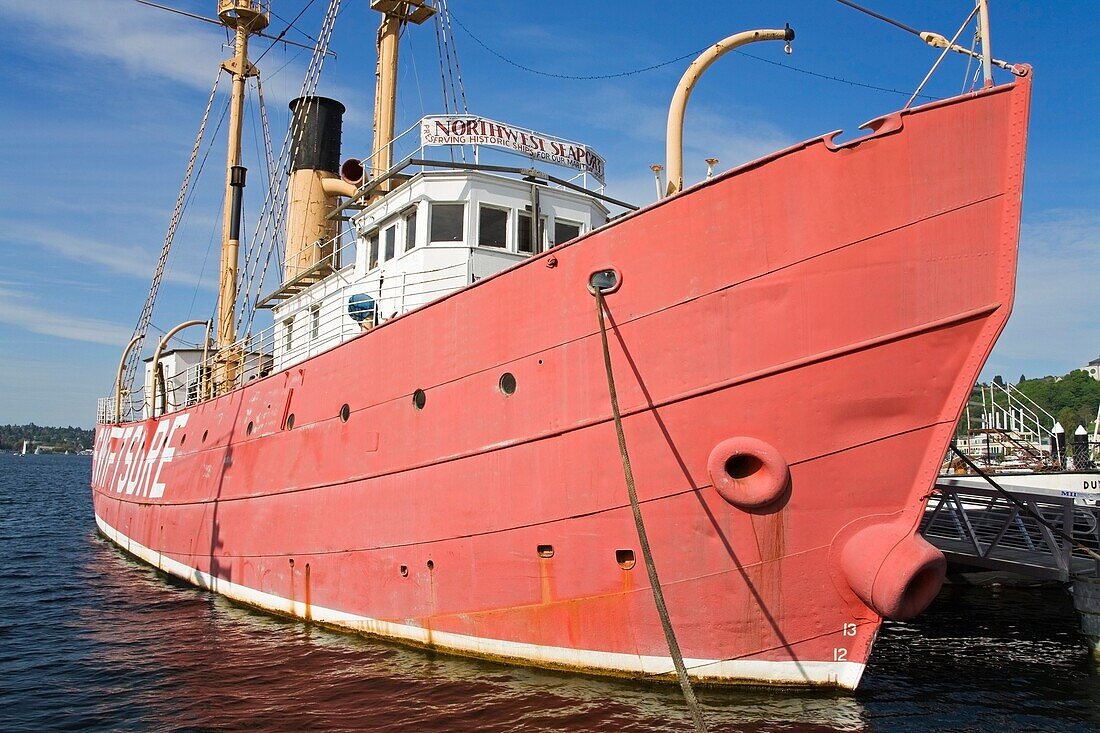 Swiftsure Lightship At Northwest Seaport Museum; Lake Union, Seattle, Washington State, Usa