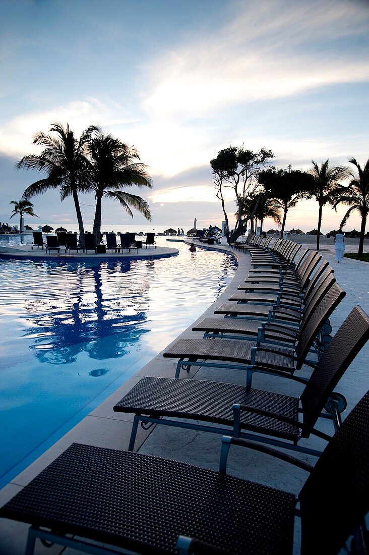 Holiday Resort At Dusk; Puerto Vallarta, Mexico