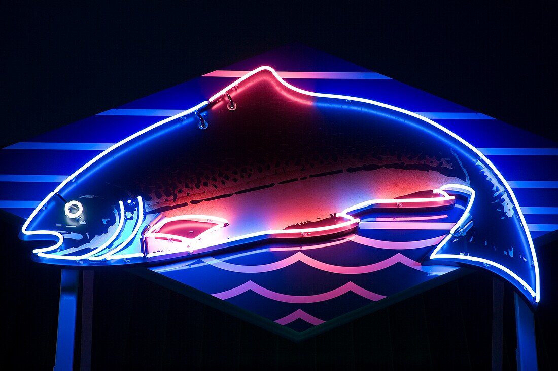Anthony's Seafood Restaurant, Neonschild; Spokane, Washington, USA