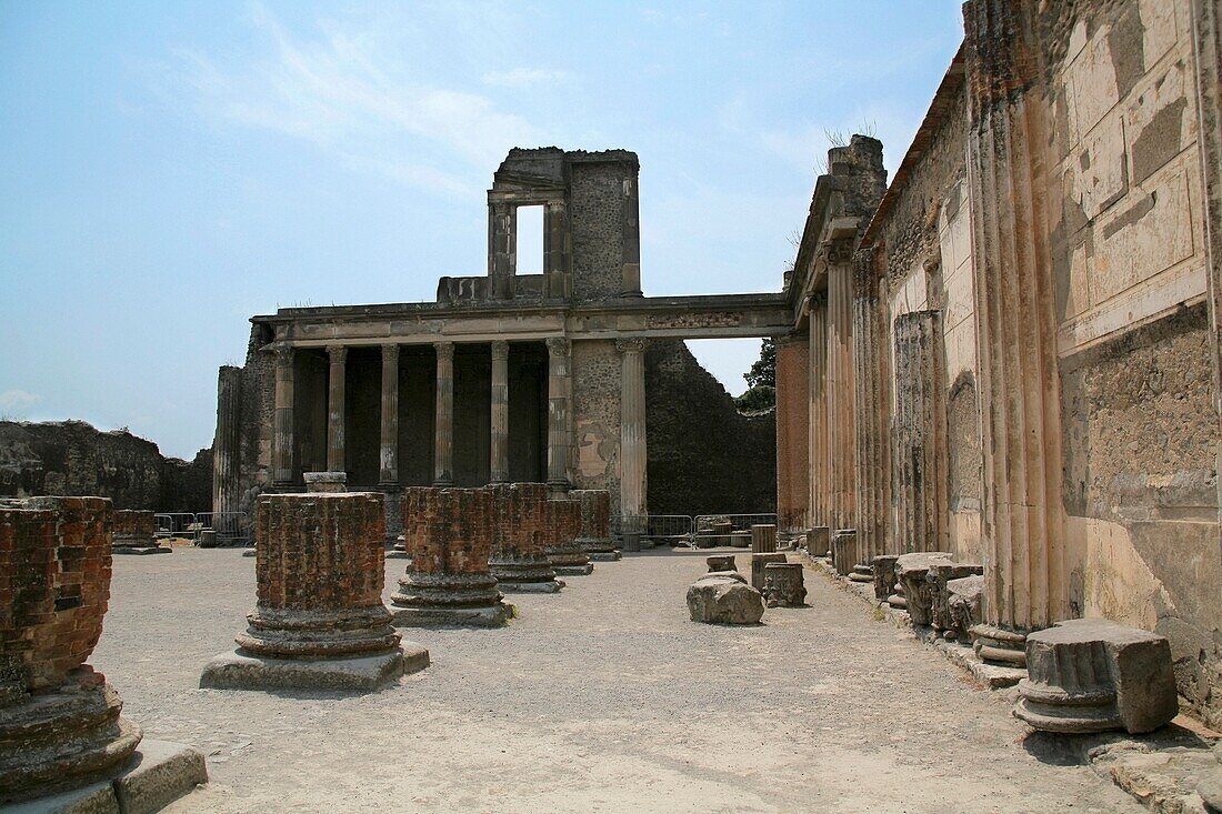 Pompeji, Italien; Historische italienische Ruinen, Nachwirkung eines Vulkanausbruchs