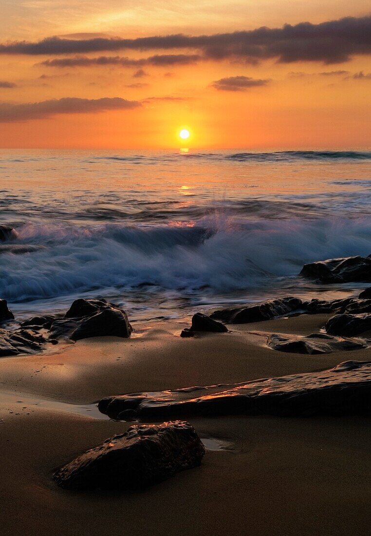 Beach At Dusk; Costa De La Luz,Cadiz,Andalusia,Spain