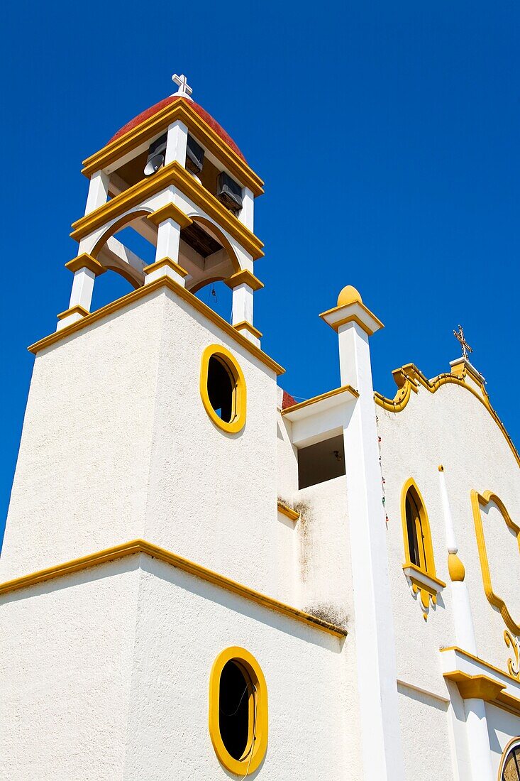 La Crucecita, Bahias De Huatulco, Oaxaca State, Mexico; Low Angle View Of Guadalupe Virgin Church