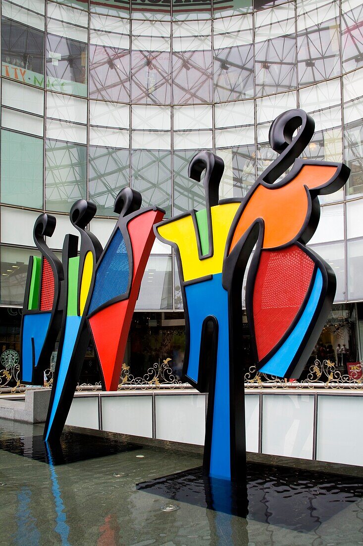 Central Mall, Singapore, Southeast Asia; Sculptures In Mall