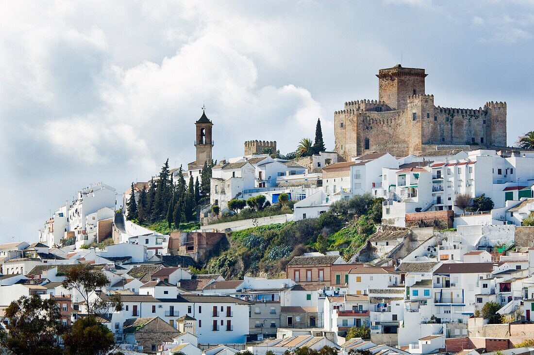 Panoramaaufnahme einer Stadt; Andalusien, Spanien
