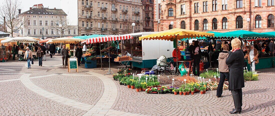 Marktplatz, Wiesbaden, Hessen, Deutschland