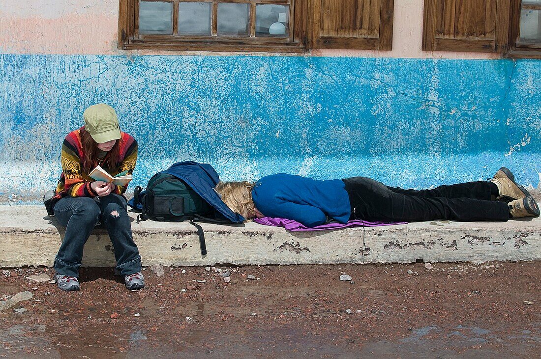 Menschen auf der Straße, Chimborazo, Ecuador