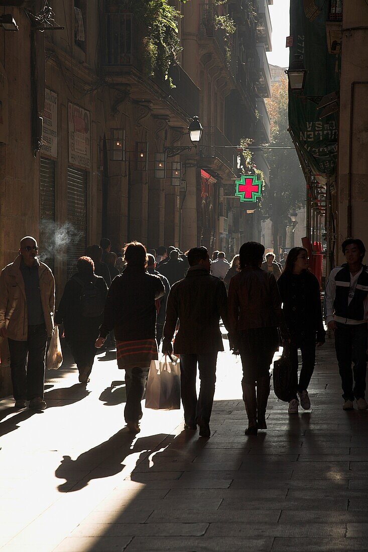 People On Street, Barcelona, Spain