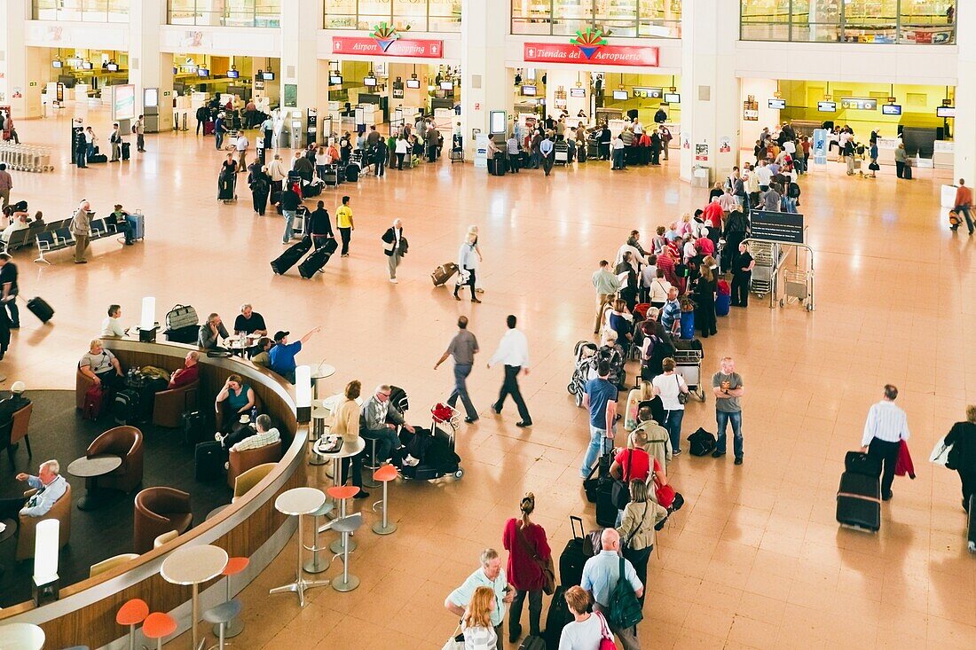 Line In Airport, Costa Del Sol, Malaga, Spain