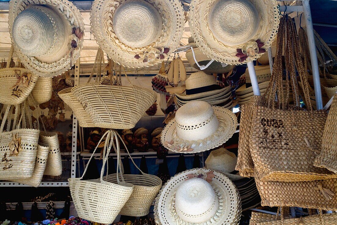 Hats And Bags In Souvenir Shop, Cuba