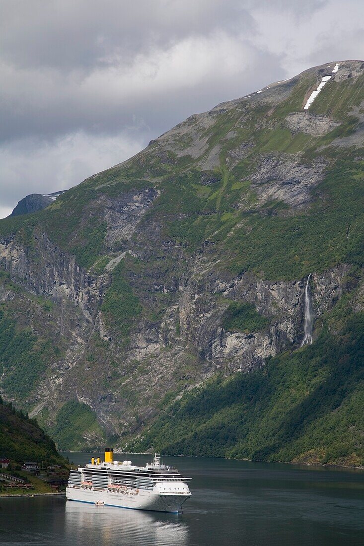 Cruise Ship In Geirangerfjord, Norway, Scandinavia