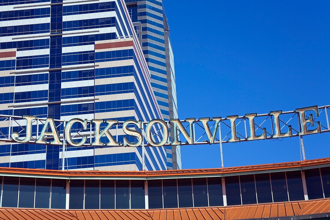Sign At Jacksonville Landing, Jacksonville, Florida, Usa