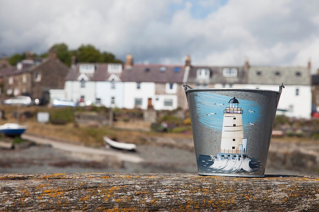 Pail With Image Of Lighthouse On It