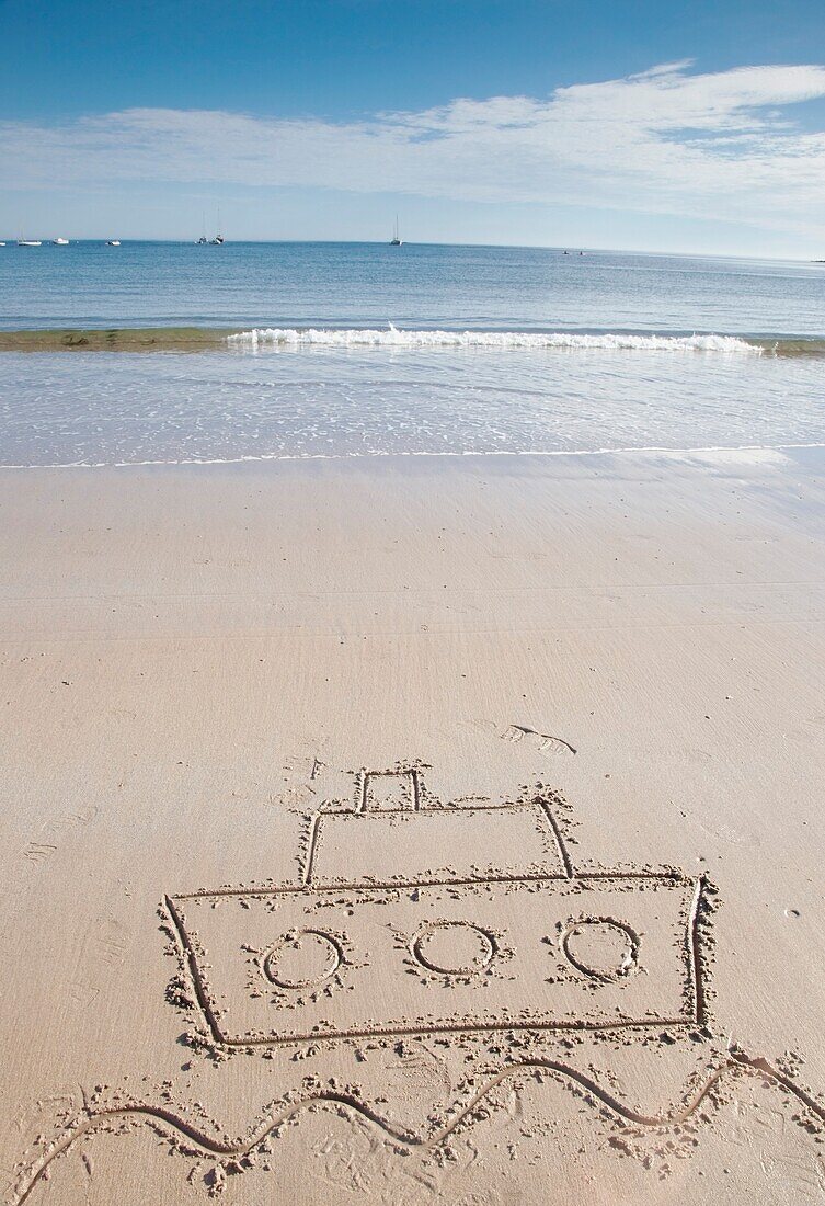 Bild im Sand; Northumberland, England