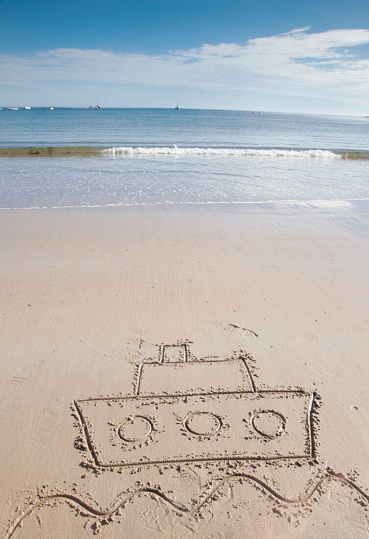 Picture In The Sand; Northumberland, England