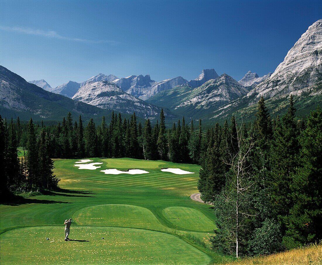 Golfing In The Rocky Mountains, Kananaskis, Alberta, Canada