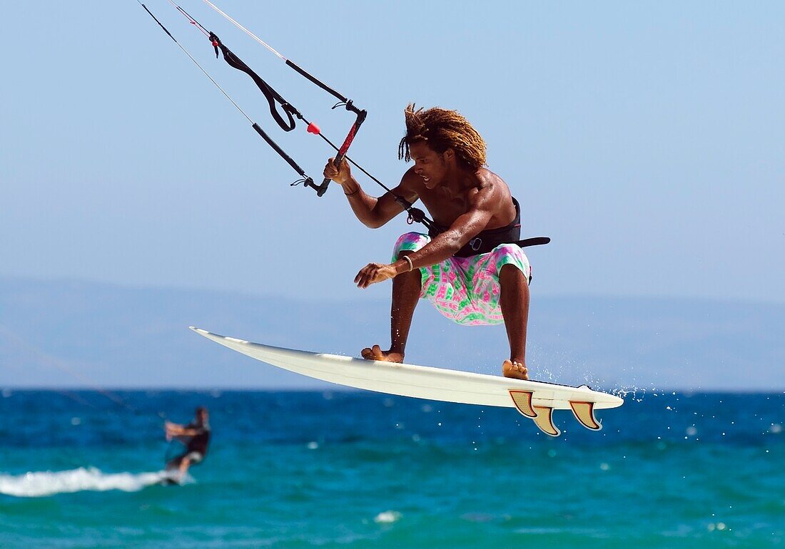 Man Kite Surfing; Costa De La Luz,Andalusia,Spain