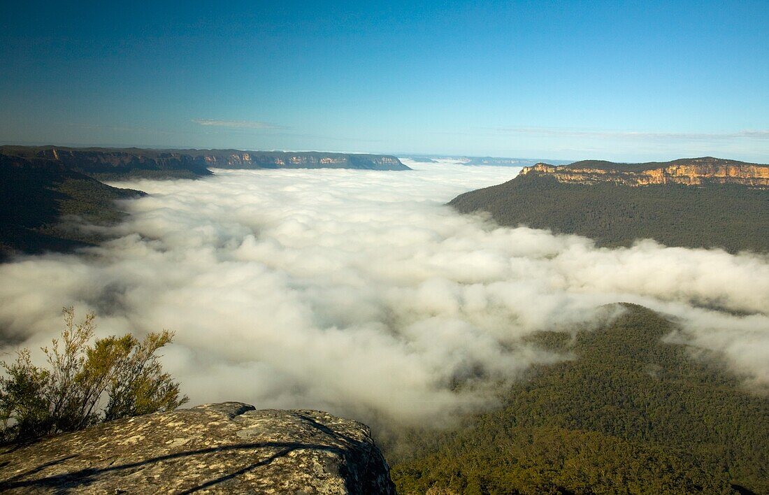 Temperaturinversion, Blue Mountains, New South Wales, Australien
