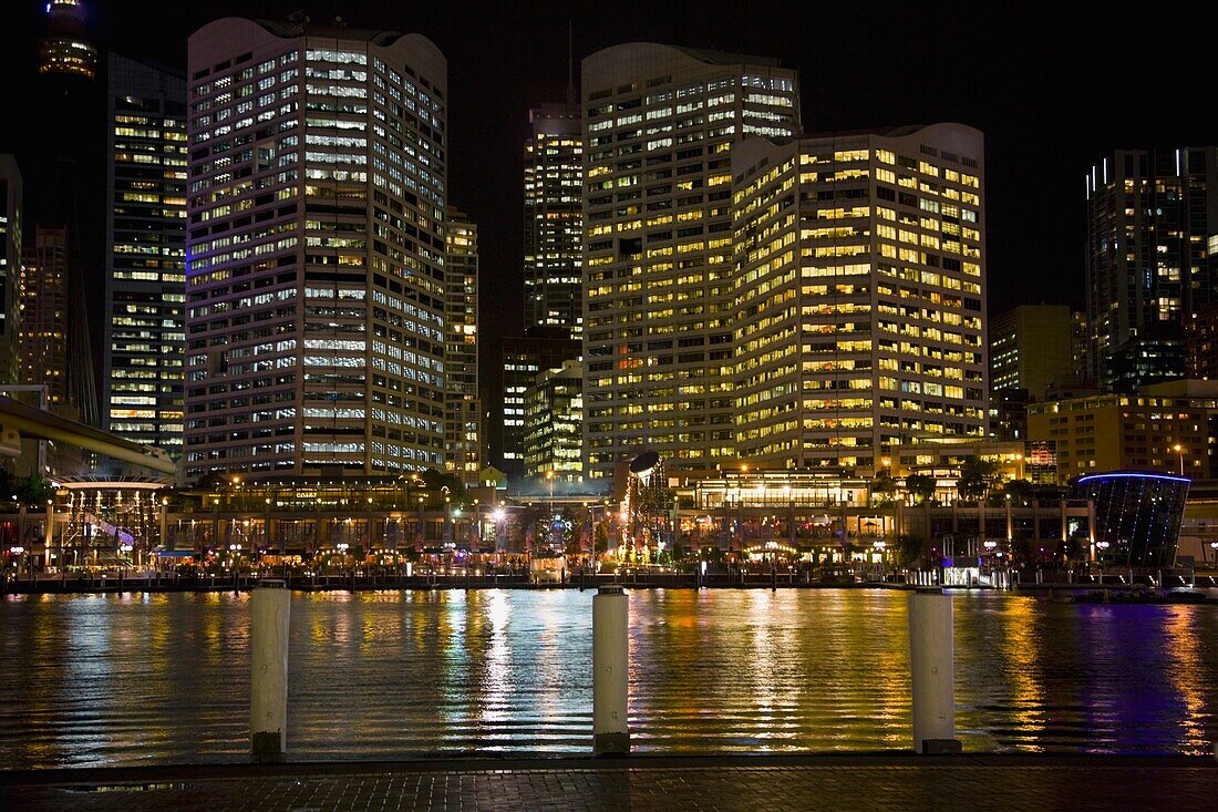 Sydney, Australia; Darwin Harbour At Night