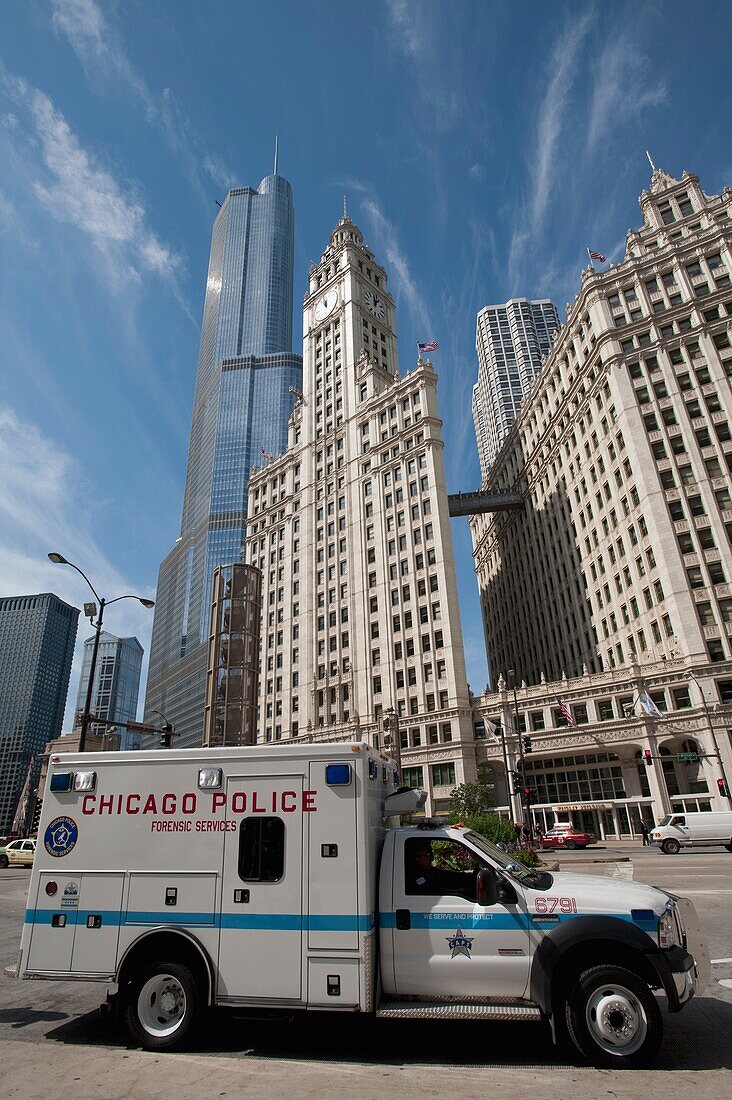 Police Truck, Chicago, Illinois, Usa