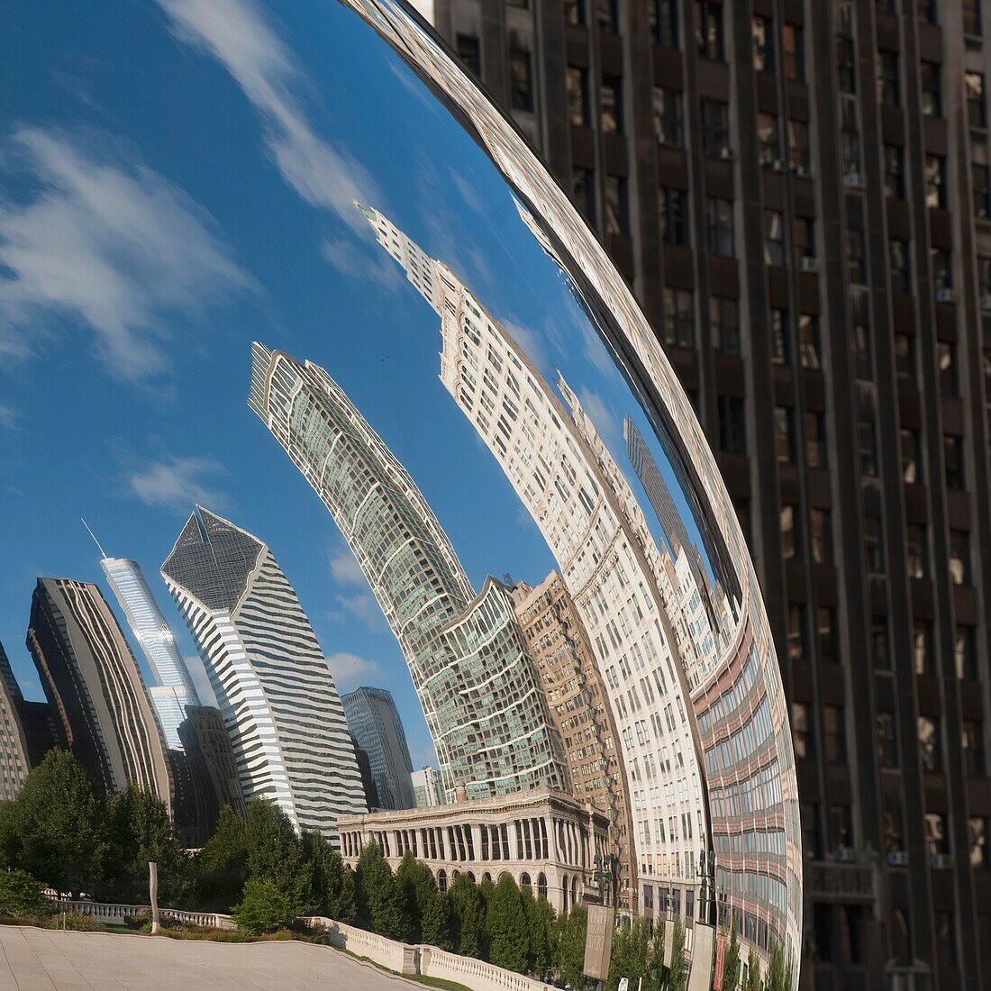 Reflection Of Skysline, Chicago, Illinois, Usa