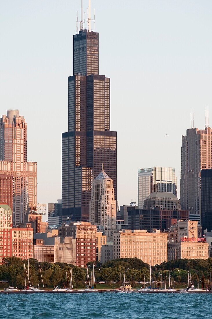 Wolkenkratzer in der Innenstadt von Chicago, Illinois, USA