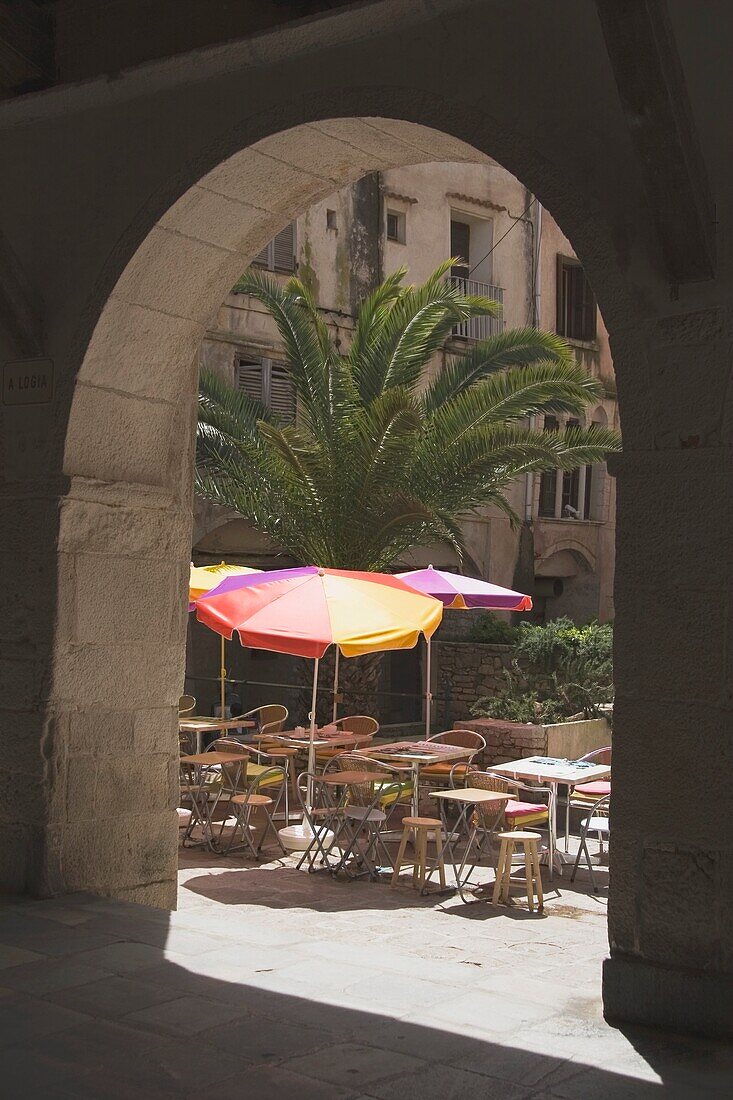 CafÃ© In Courtyard, Bonifacio, Corsica, France