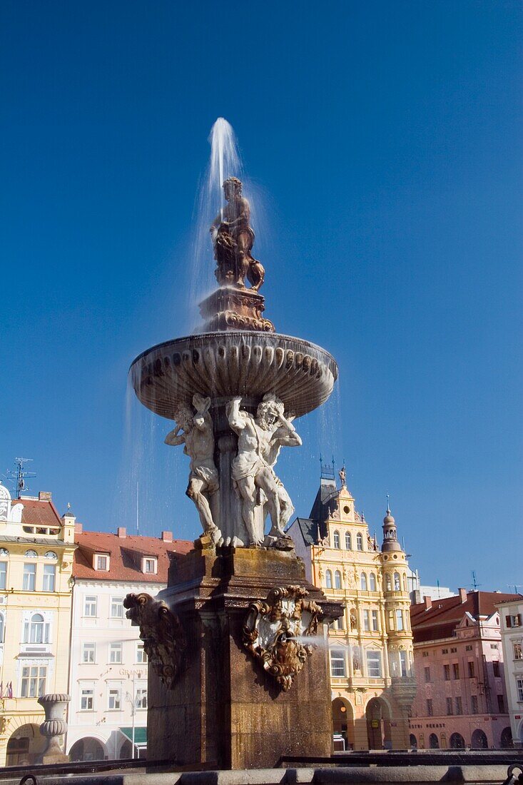 Ceske Budejovice, Czech Republic; Samson's Fountain