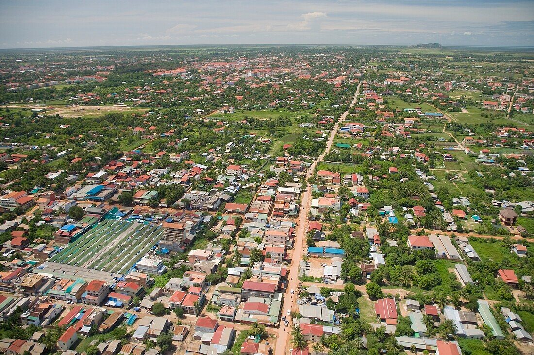 Aerial View Of The City Of Siem Reap, Cambodia