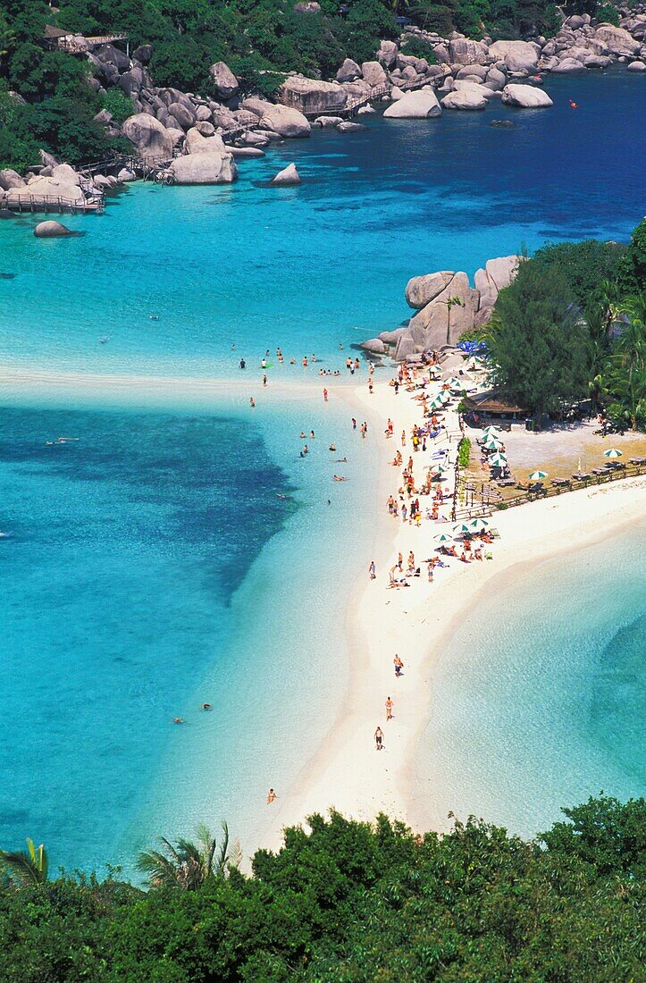 Aerial View Of Koh Nang Yuan Islands Off Koh Tao, Thailand