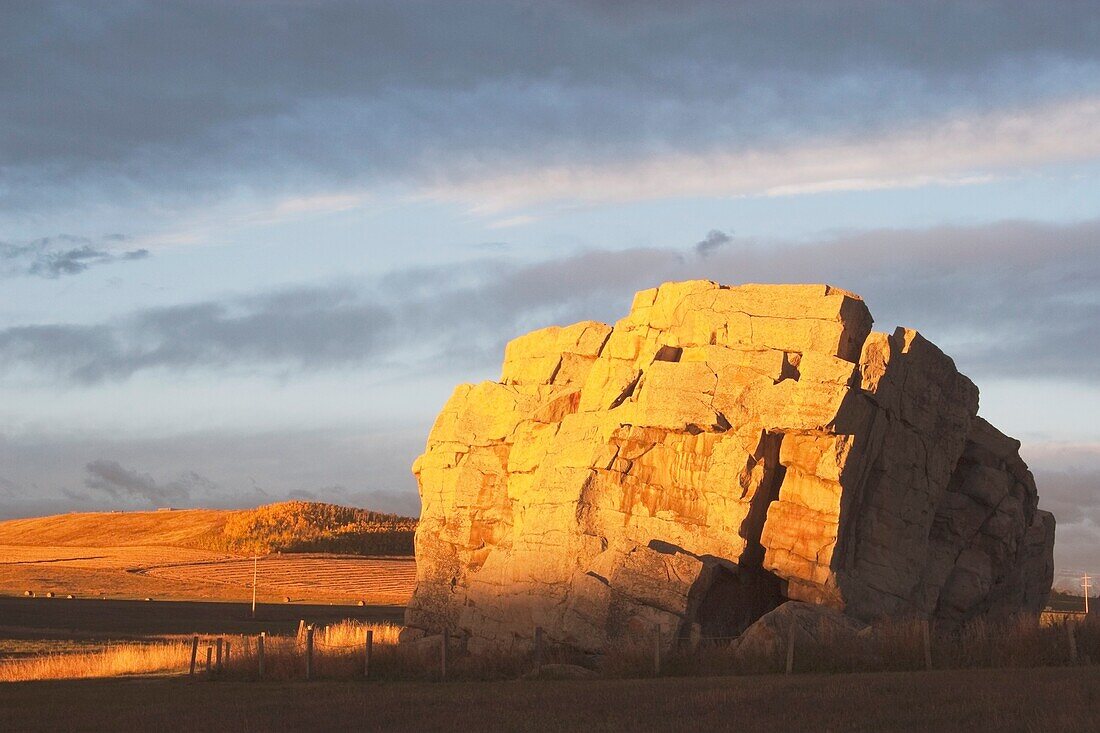 Sunlight On Big Rock; Alberta, Canada