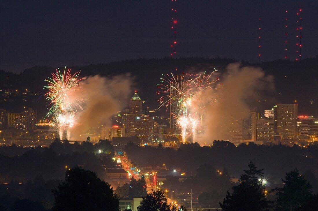 Feuerwerk, Portland, Oregon, Usa