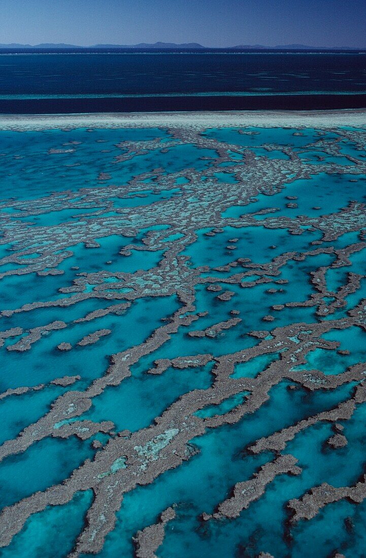 View Over Clear Blue Waters Of Great Barrier Reef