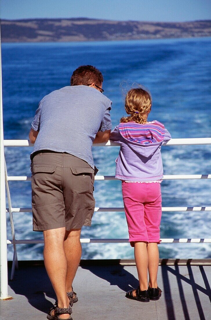 Father And Daughter On The Ferry From Kangaroo Island