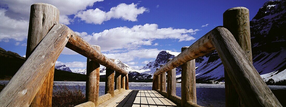 Wooden Jetty Over Bow Lake