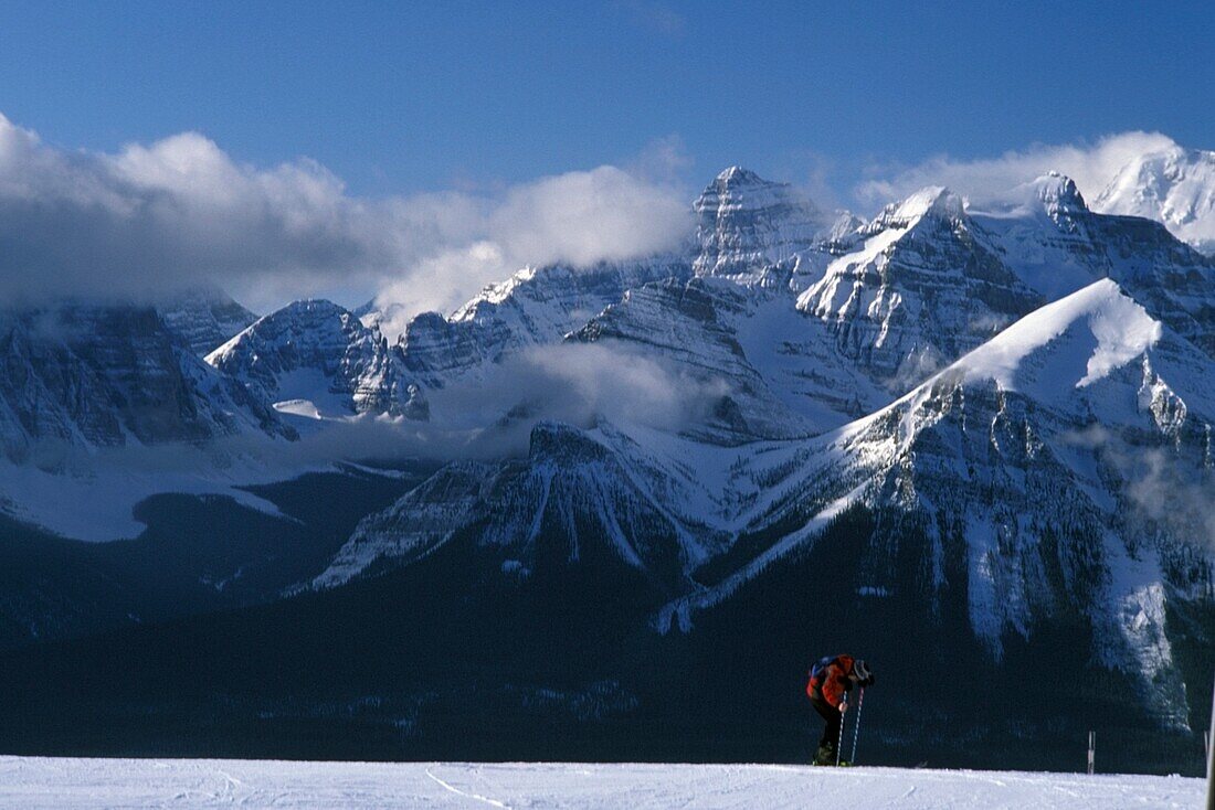 Man Skiing In Mountains