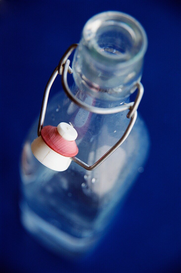 Water Bottle On A Blue Table