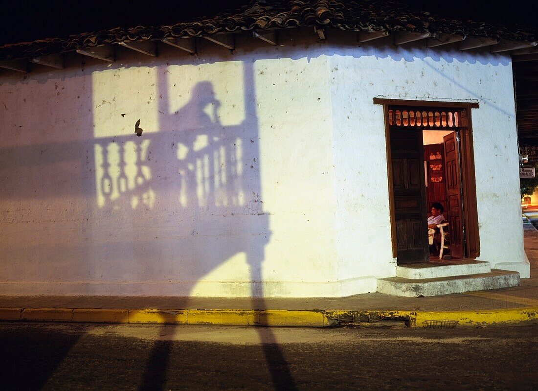 Watching The Street And Watching Television, Liberia At Night