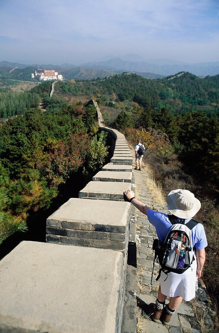 Hiker On The Walls Around Summer Palace