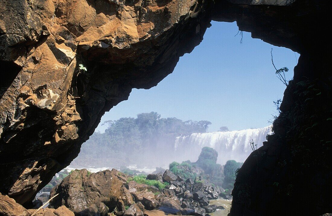 Iguassu Falls Seen Through Natural Arch
