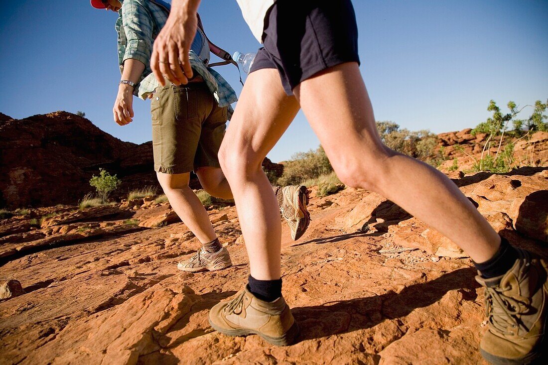 Couple Walking In Kings Canyon, Low Angle View