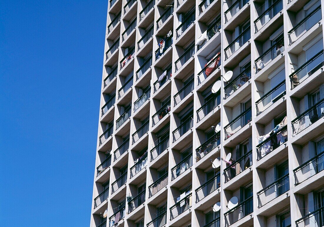 Detail eines Wohnblocks in Marseille